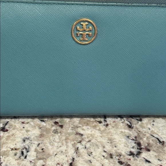 Tory Burch Teal Zip -Around Wallet - Picture 3 of 12